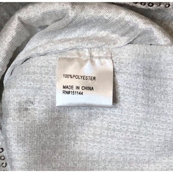 Size Small Lea & Viola‎ One Shoulder Sequin Top Party Silver Metallic New Year's - Picture 7 of 7